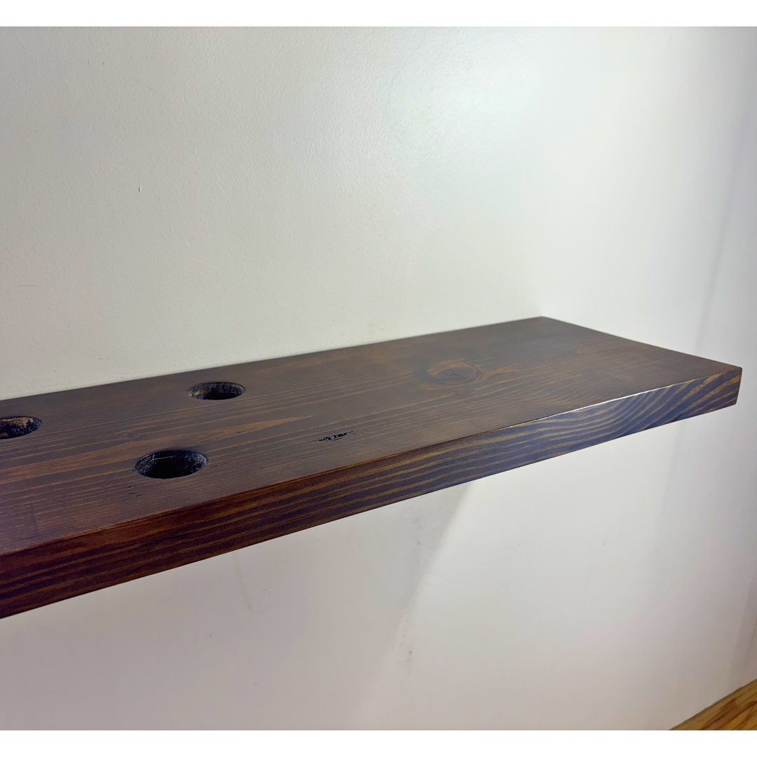 Cell 3 – Solid Wood Floating Shelf | Classic Walnut Matt | 2 Ft × 9 In