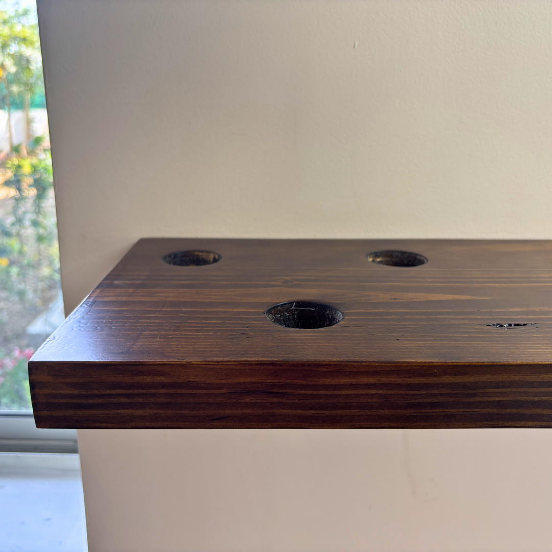 Cell 3 – Solid Wood Floating Shelf | Classic Walnut Matt | 2 Ft × 9 In