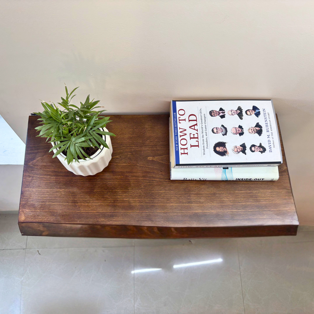 Live Edge – Steam Beech Wood Floating Shelf | 11 In × 24 In