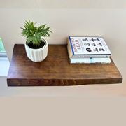 Live Edge – Steam Beech Wood Floating Shelf | 11 In × 24 In