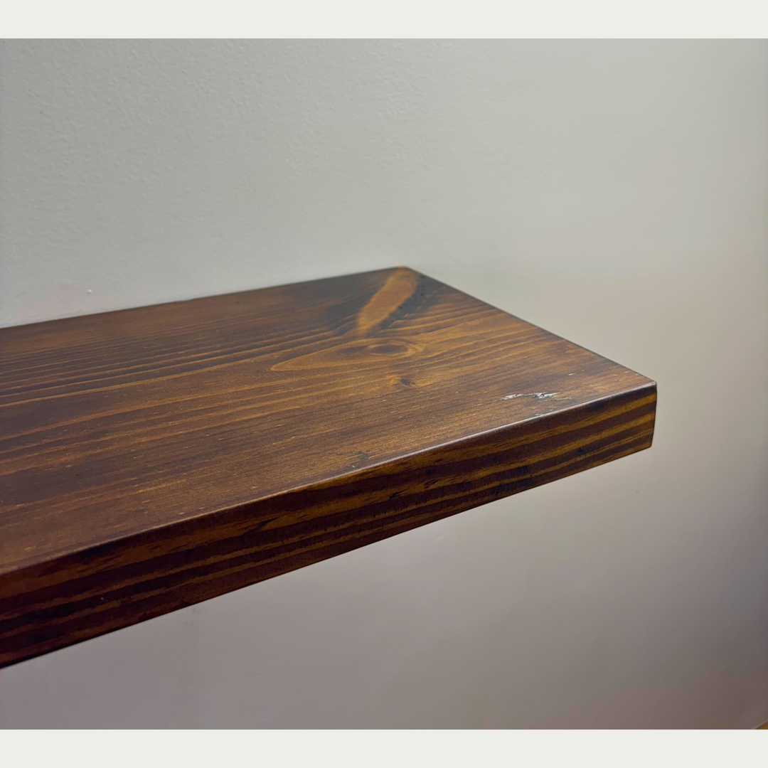 Prism – Solid Wood Floating Shelf | Classic Walnut | Matt Finish | 9in Deep | 35mm Thick