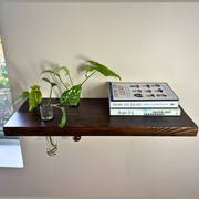 Cell 3 – Solid Wood Floating Shelf | Classic Walnut Matt | 2 Ft × 9 In