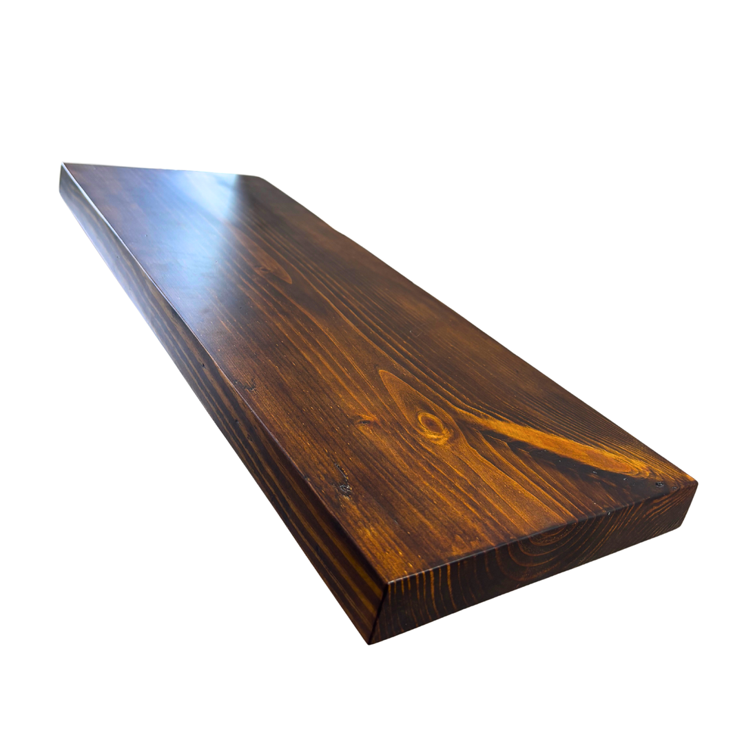 Prism – Solid Wood Floating Shelf | Classic Walnut | Matt Finish | 9in Deep | 35mm Thick