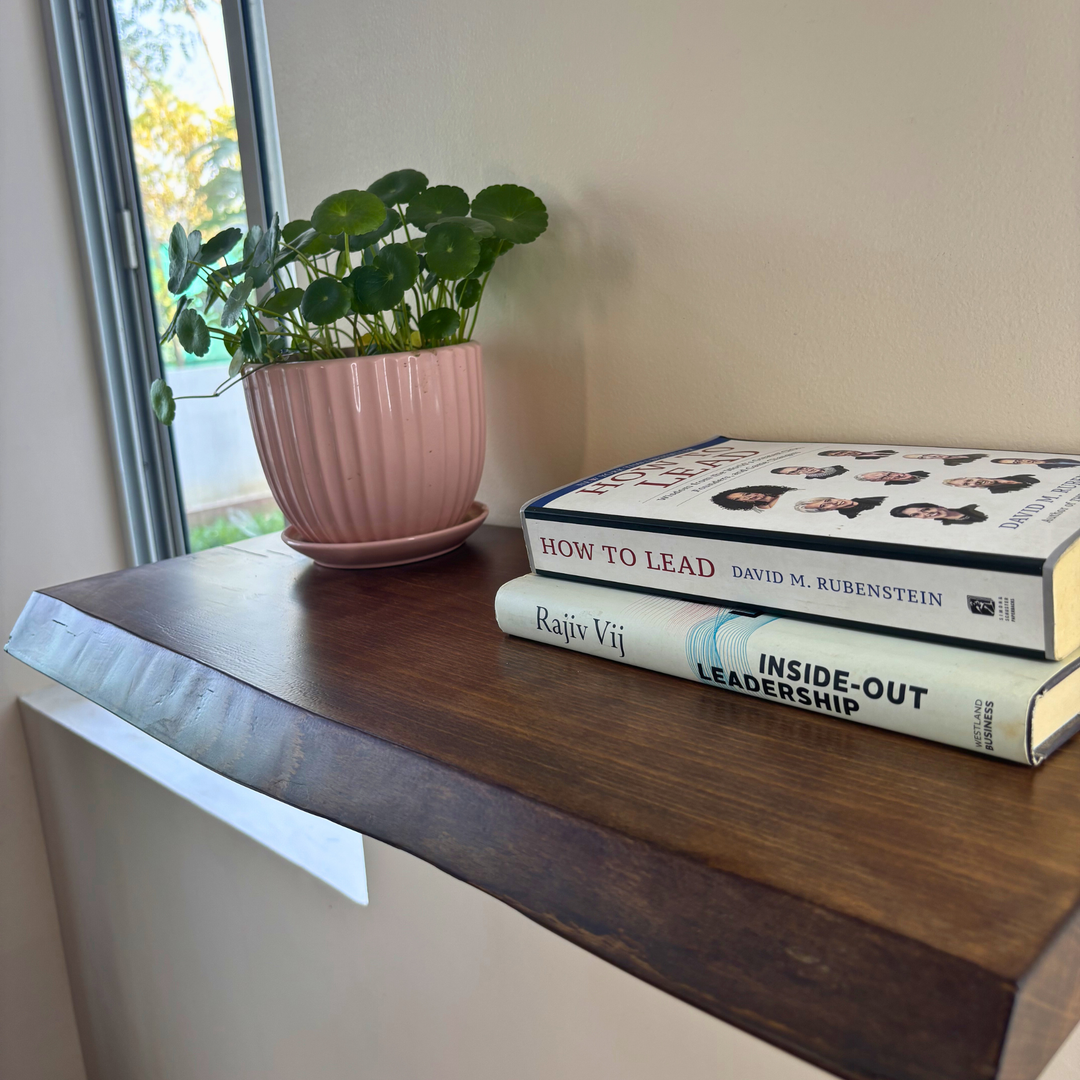 Live Edge – Steam Beech Wood Floating Shelf | 11 In × 24 In