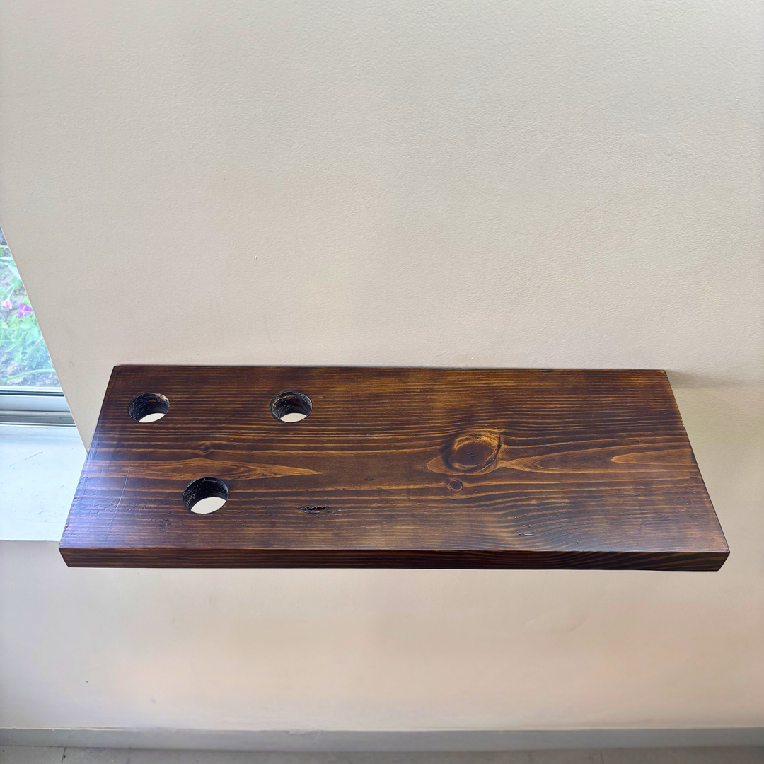 Cell 3 – Solid Wood Floating Shelf | Classic Walnut Matt | 2 Ft × 9 In