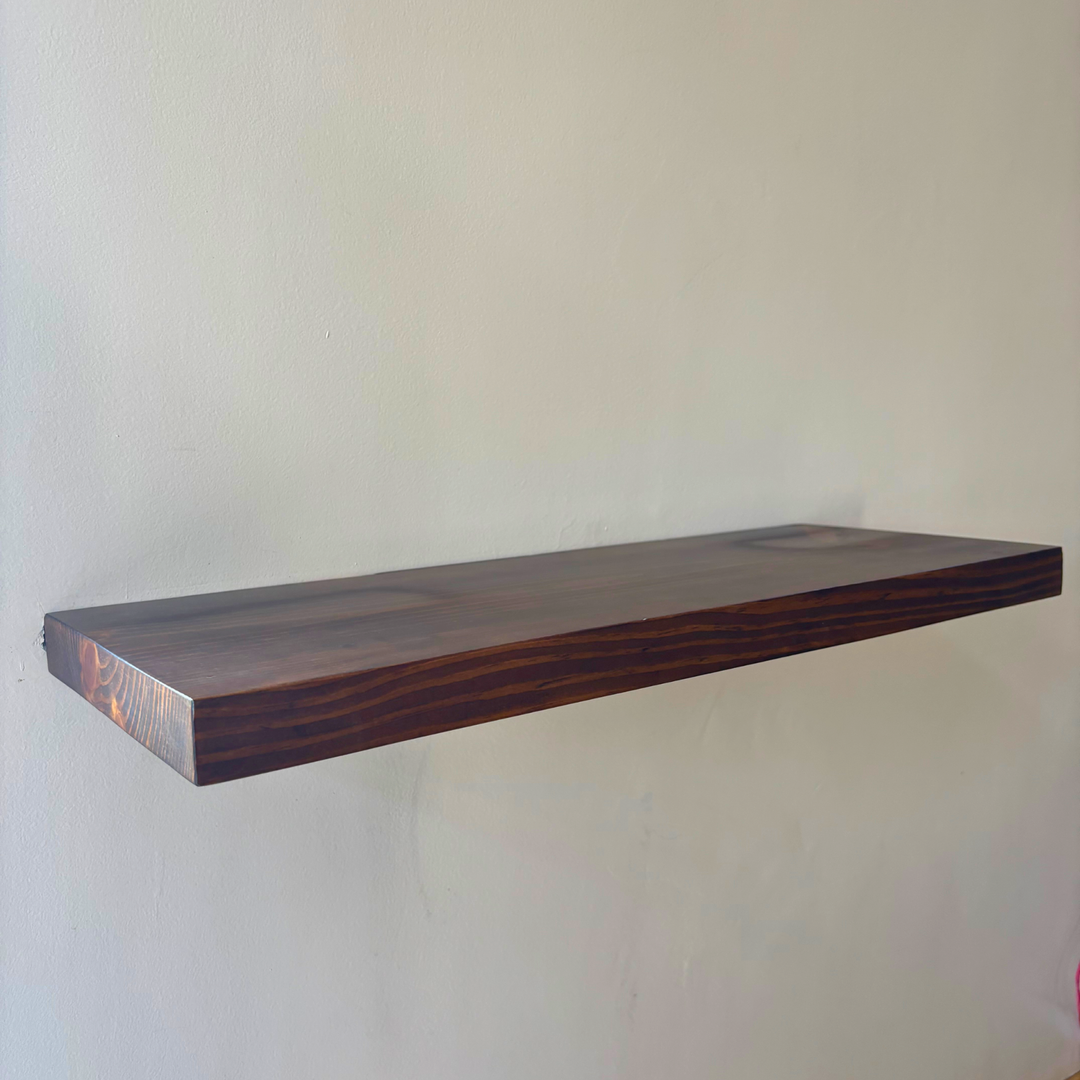 Prism – Solid Wood Floating Shelf | Classic Walnut | Matt Finish | 9in Deep | 35mm Thick