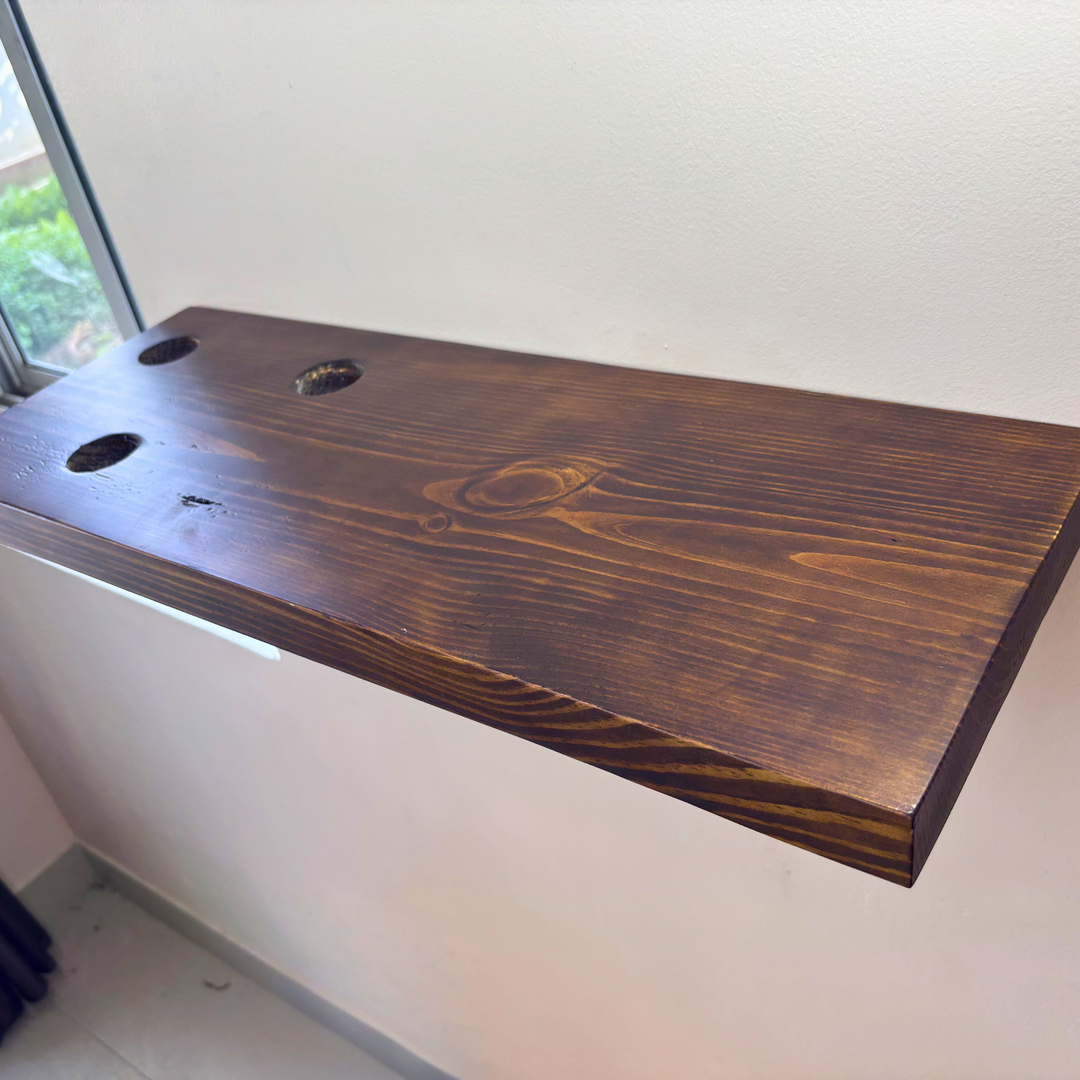 Cell 3 – Solid Wood Floating Shelf | Classic Walnut Matt | 2 Ft × 9 In